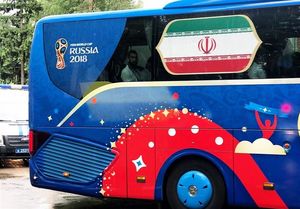 خیابان‌های مسکو در تصرف اتوبوس تیم ملی ایران +عکس