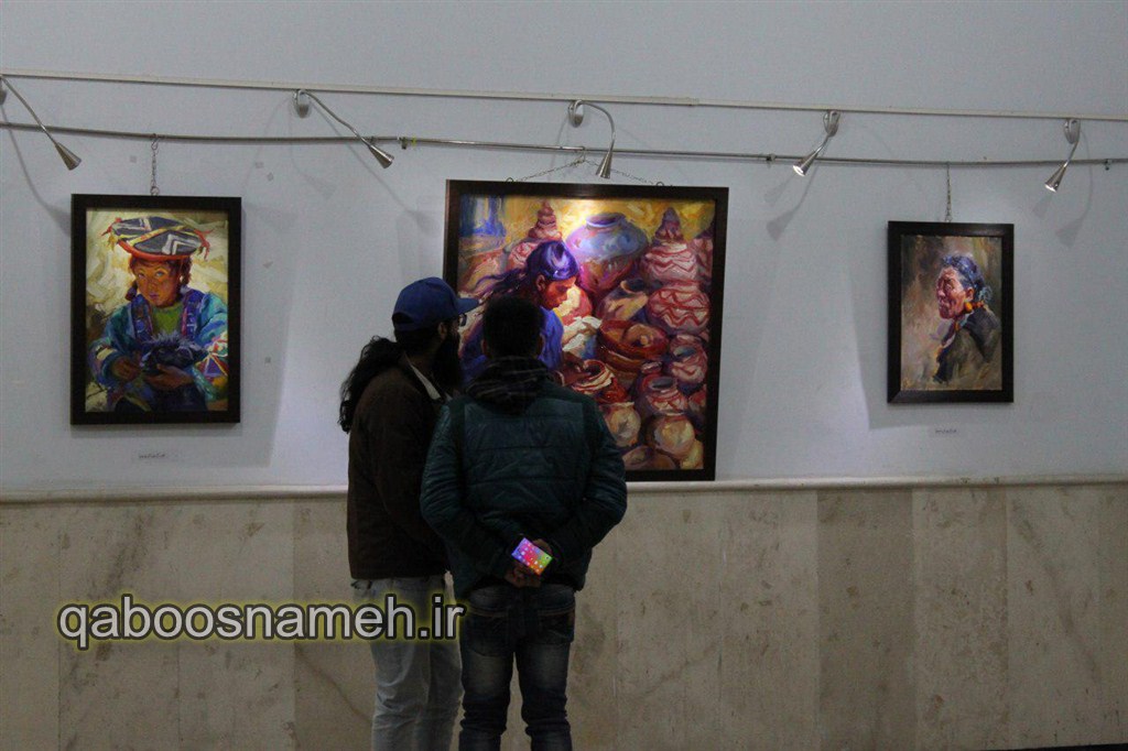 نمایشگاه آثار نقاشی هنرمند گنبدی/تصاویر